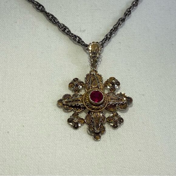 Sterling Silver Jerusalem Cross Pendant - Picture 5 of 9